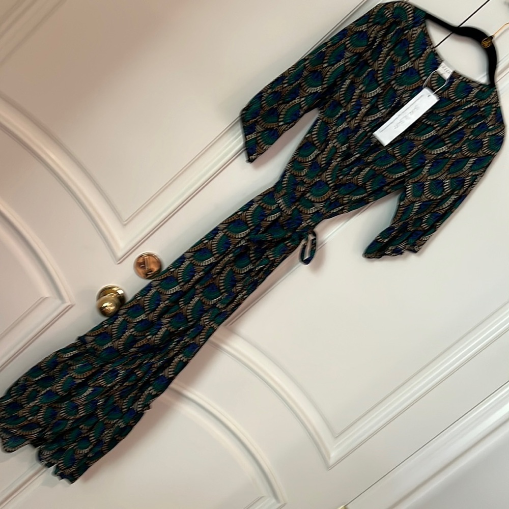 Silk and salt, peacock wrap, dress size large NWT